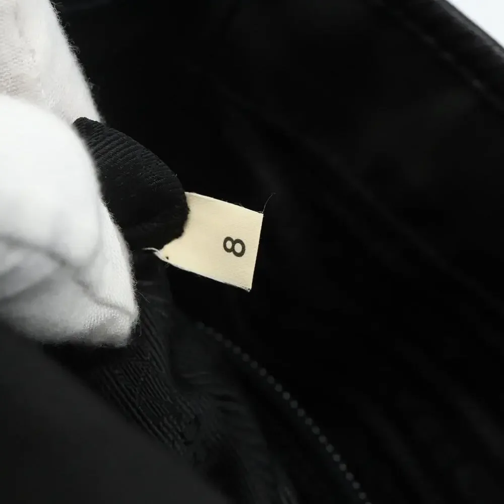 Prada Nylon Leather Shoulder Bag Black
